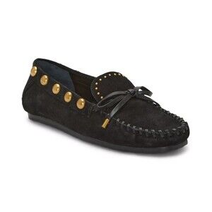 Vince Camuto Sennett Moccasins Womens US 7M Black Suede Studded Slip On Flats